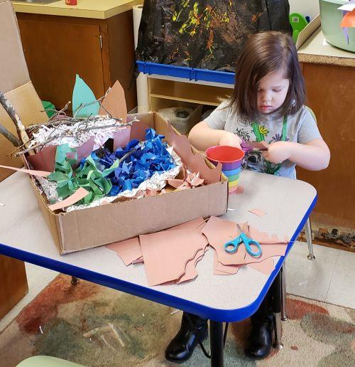 Student works on project 